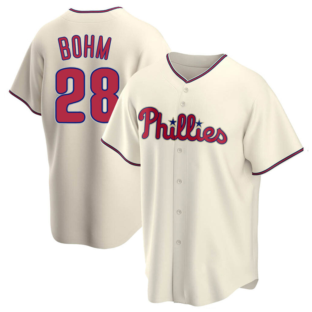 Trusc P.Phillies #28 Alec Bohm Player Cream Home Game Stitched Jerseys