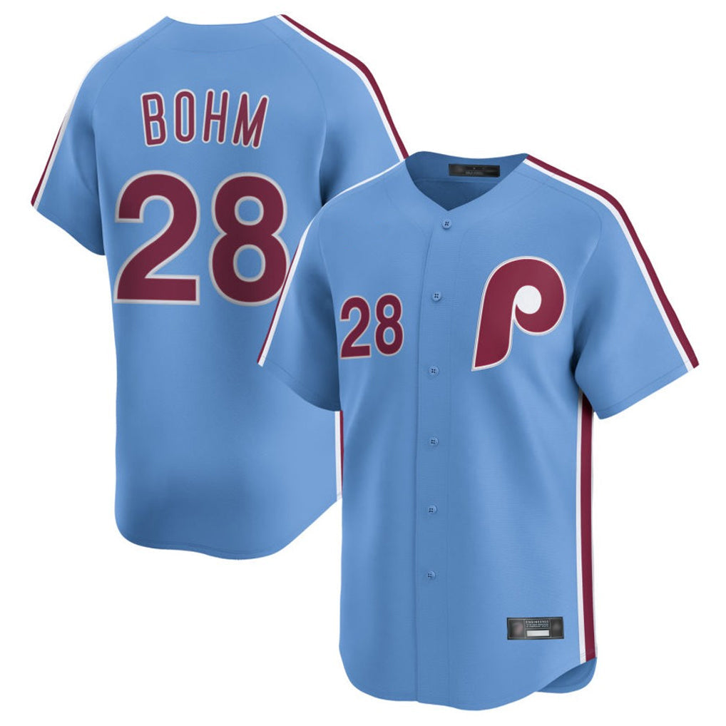 Trusc P.Phillies #28 Alec Bohm Player Light Blue Home Limited Stitched Jerseys