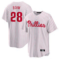 Trusc P.Phillies #28 Alec Bohm Player White Home Game Stitched Jerseys