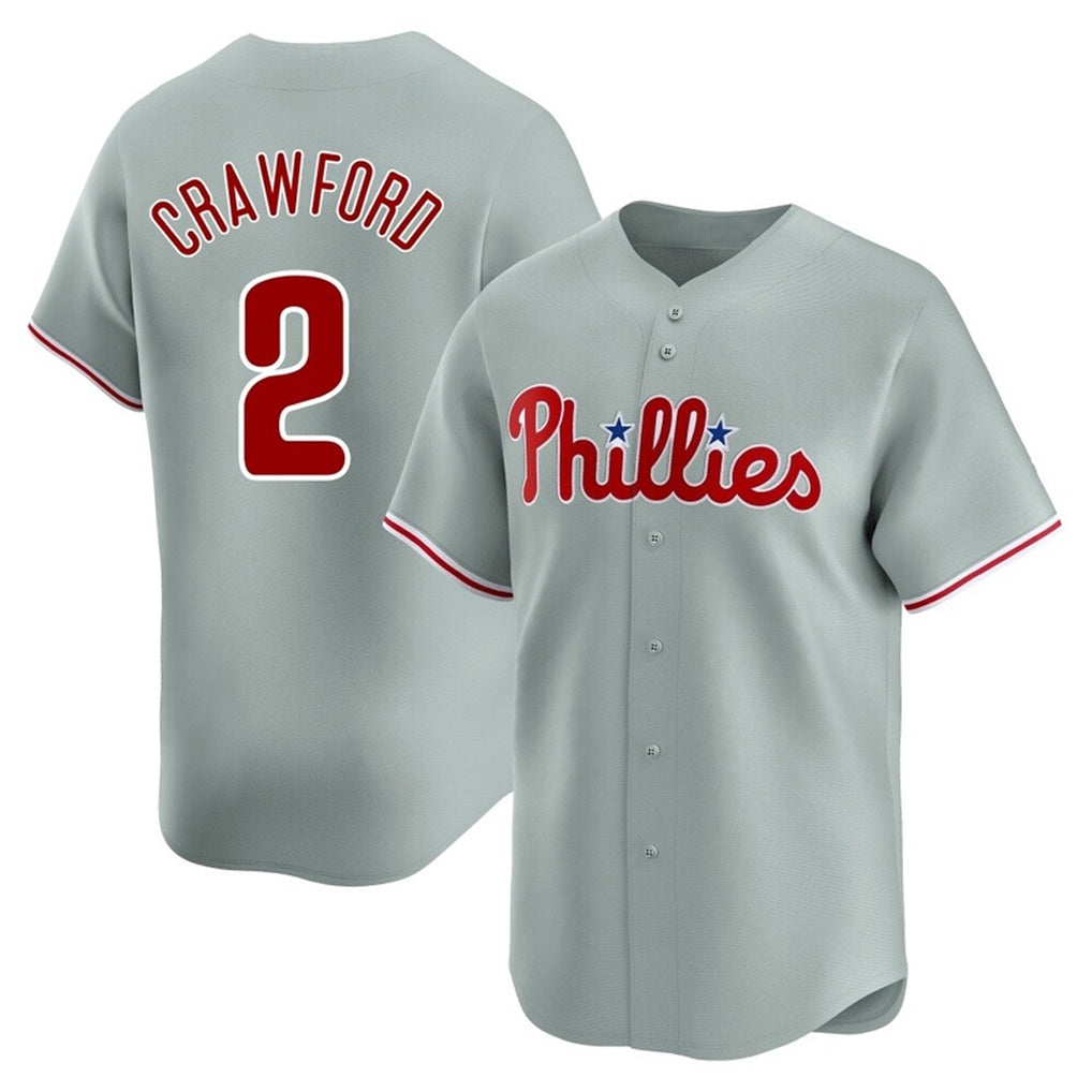 Trusc P.Phillies #2 Justin Crawford Player Gray Home Limited Stitched Jerseys