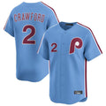 Trusc P.Phillies #2 Justin Crawford Player Light Blue Home Limited Stitched Jerseys