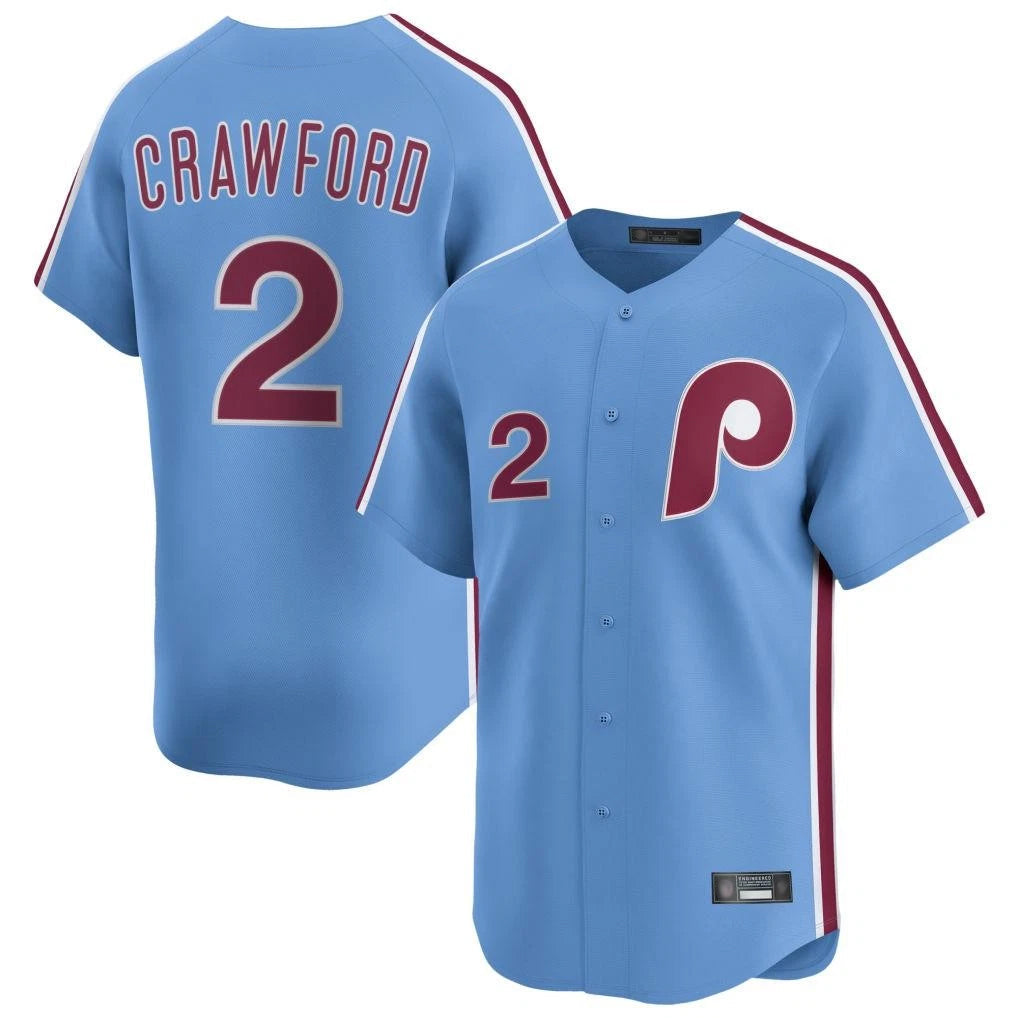 Trusc P.Phillies #2 Justin Crawford Player Light Blue Home Limited Stitched Jerseys