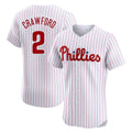 Trusc P.Phillies #2 Justin Crawford Player White Home Limited Elite Stitched Jerseys