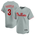 Trusc P.Phillies #3 Bryce Harper Player Gray Home Limited Stitched Jerseys
