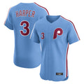 Trusc P.Phillies #3 Bryce Harper Player Light Blue Home Limited Elite Stitched Jerseys