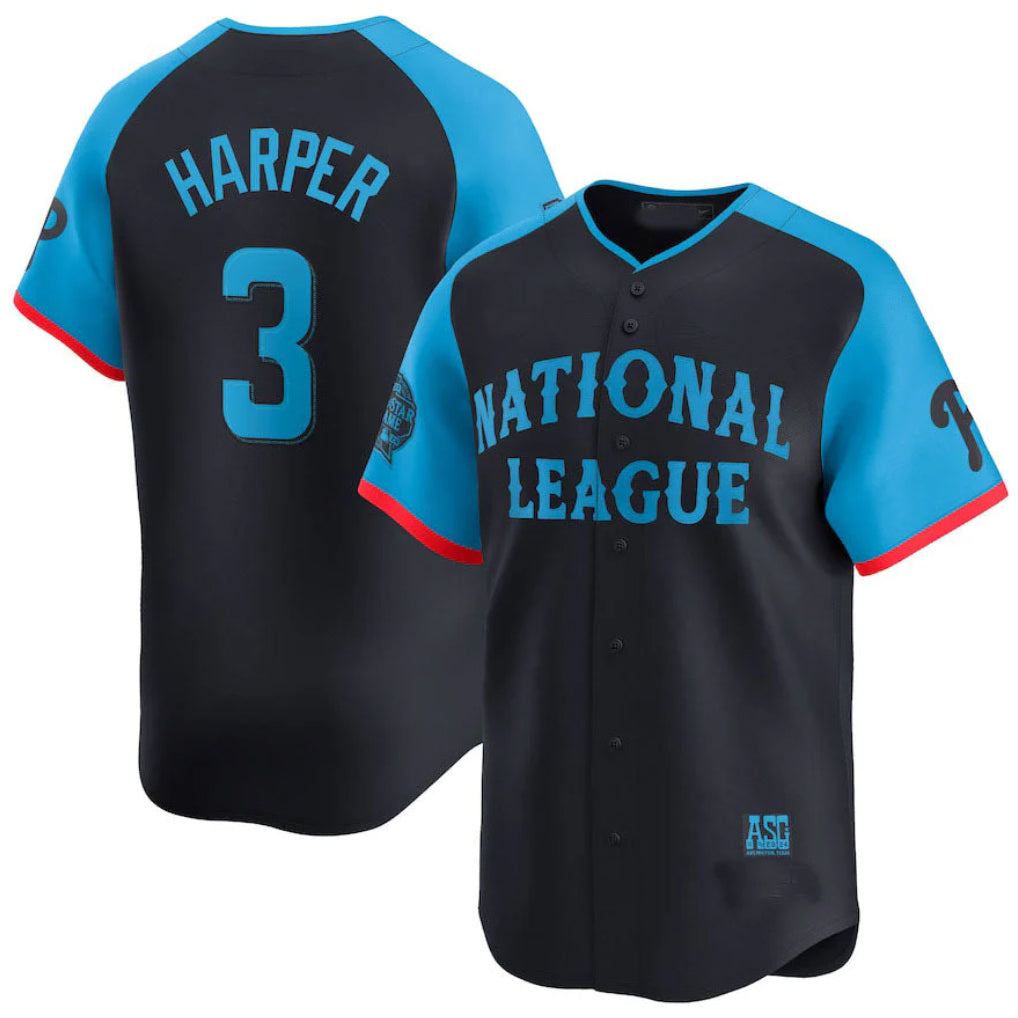 Trusc P.Phillies #3 Bryce Harper Player Navy National League All-Star Limited Game Stitched Jerseys