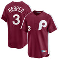 Trusc P.Phillies #3 Bryce Harper Player Red Cooperstown Collection Limited Home Stitched Jerseys