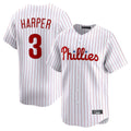 Trusc P.Phillies #3 Bryce Harper Player White Home Limited Stitched Jerseys