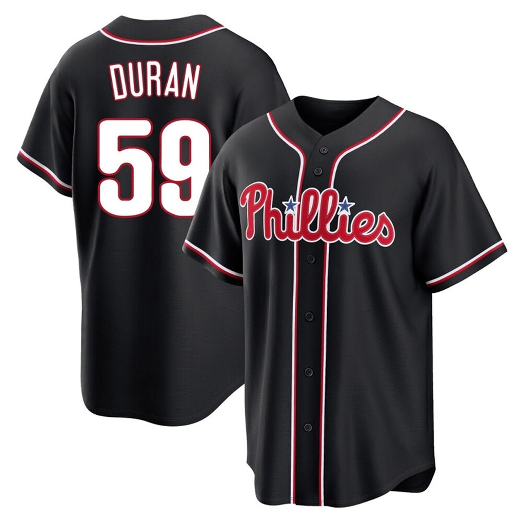 Trusc P.Phillies #59 Jhoan Duran Player Black Fashion Out Home Game Stitched Jerseys