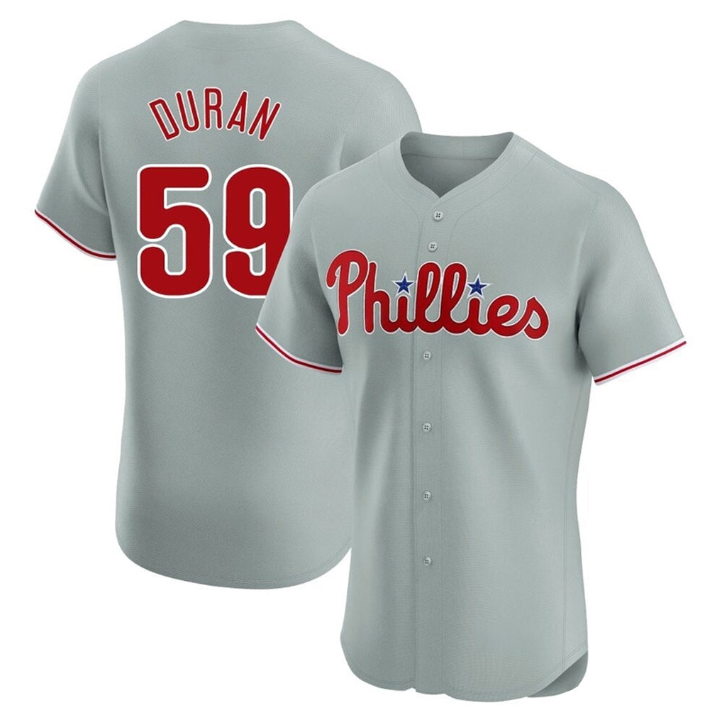 Trusc P.Phillies #59 Jhoan Duran Player Gray Home Limited Elite Stitched Jerseys
