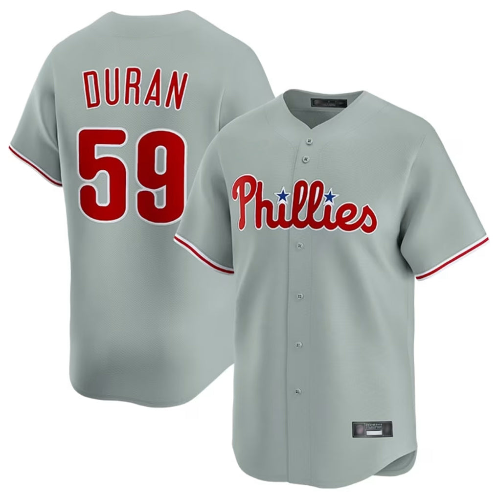 Trusc P.Phillies #59 Jhoan Duran Player Gray Home Limited Stitched Jerseys