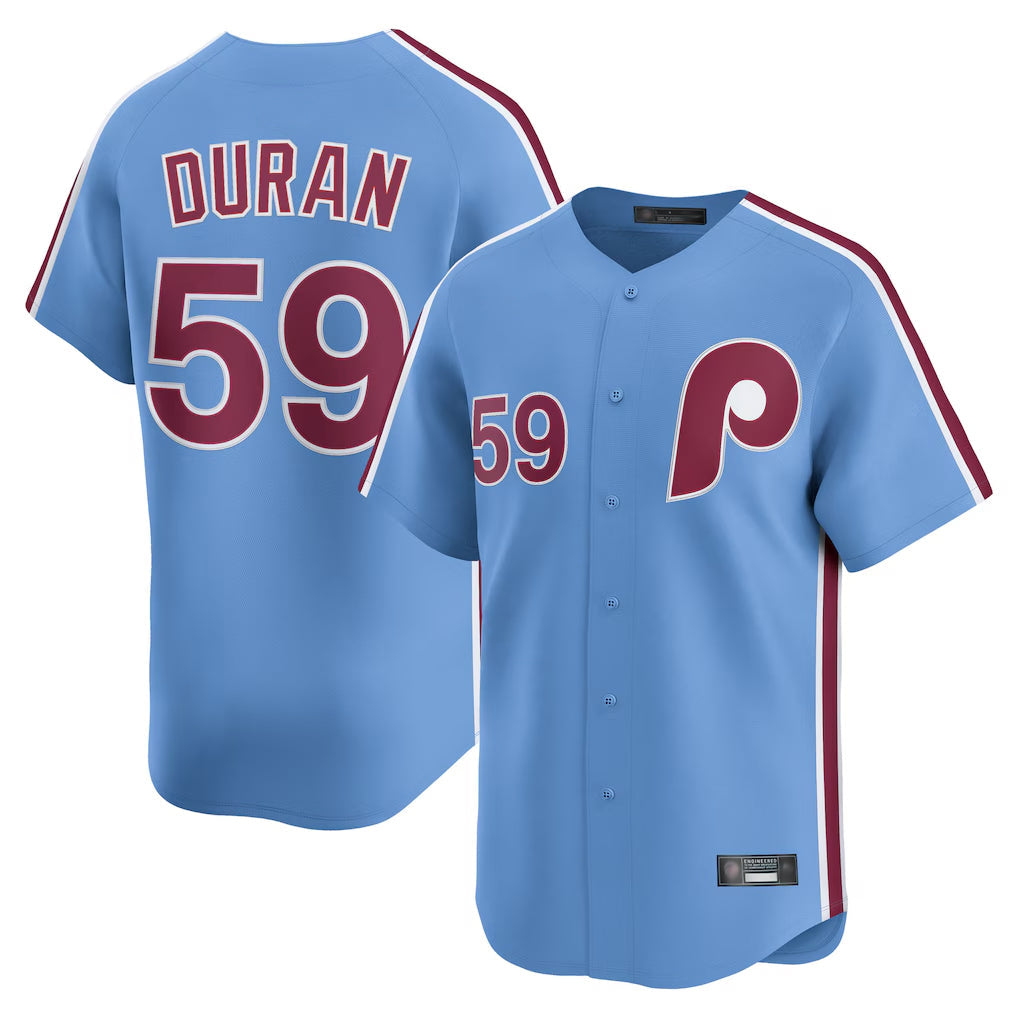 Trusc P.Phillies #59 Jhoan Duran Player Light Blue Home Limited Stitched Jerseys