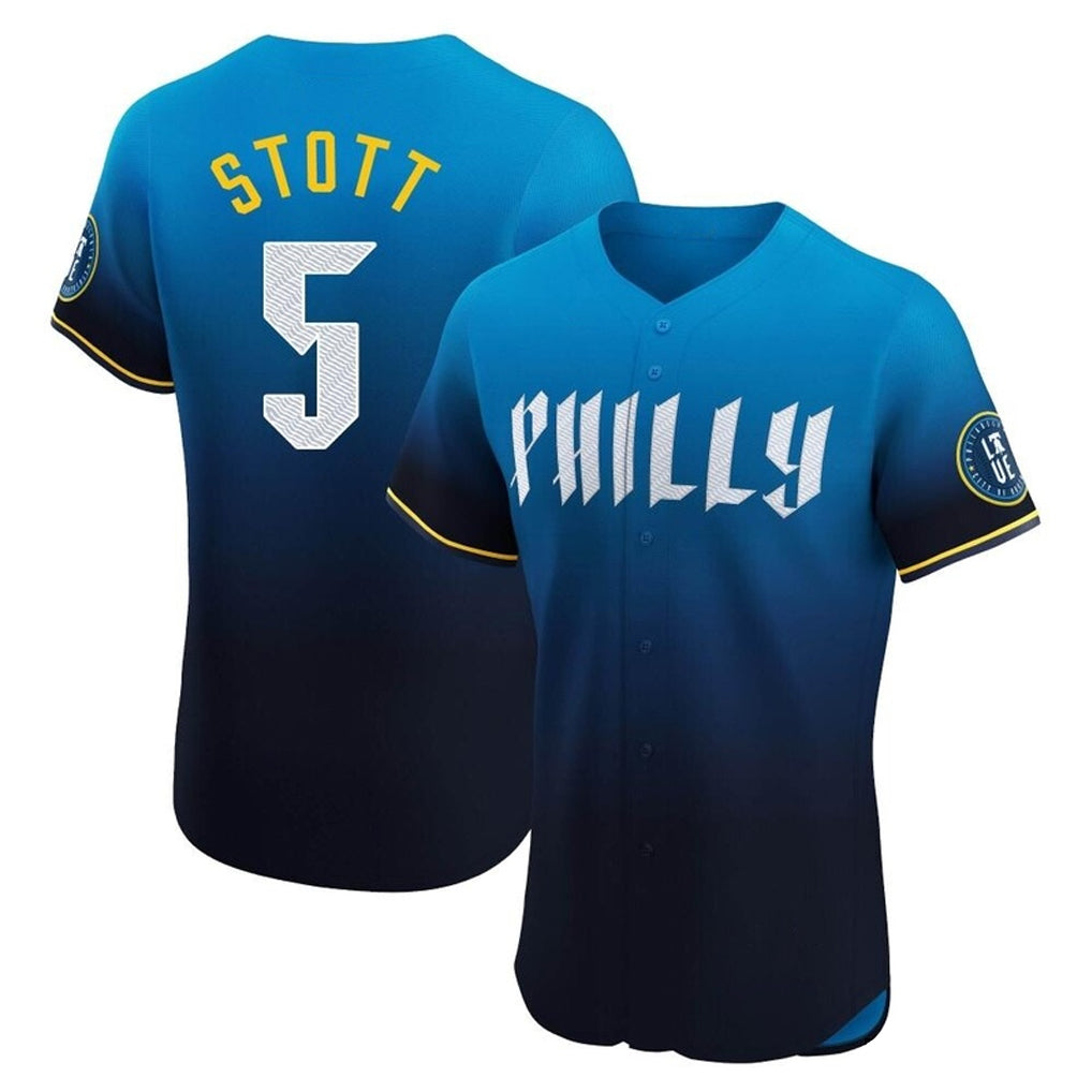 Trusc P.Phillies #5 Bryson Stott Player Blue City Connect Home Limited Elite Stitched Jerseys