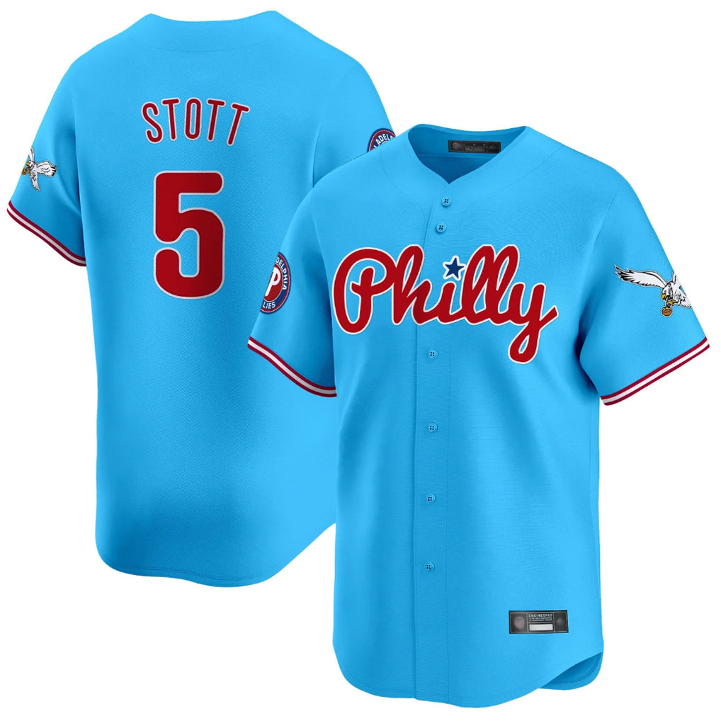 Trusc P.Phillies #5 Bryson Stott Player Light Blue Phillies & Eagles Vapor Premier Limited Stitched Jerseys