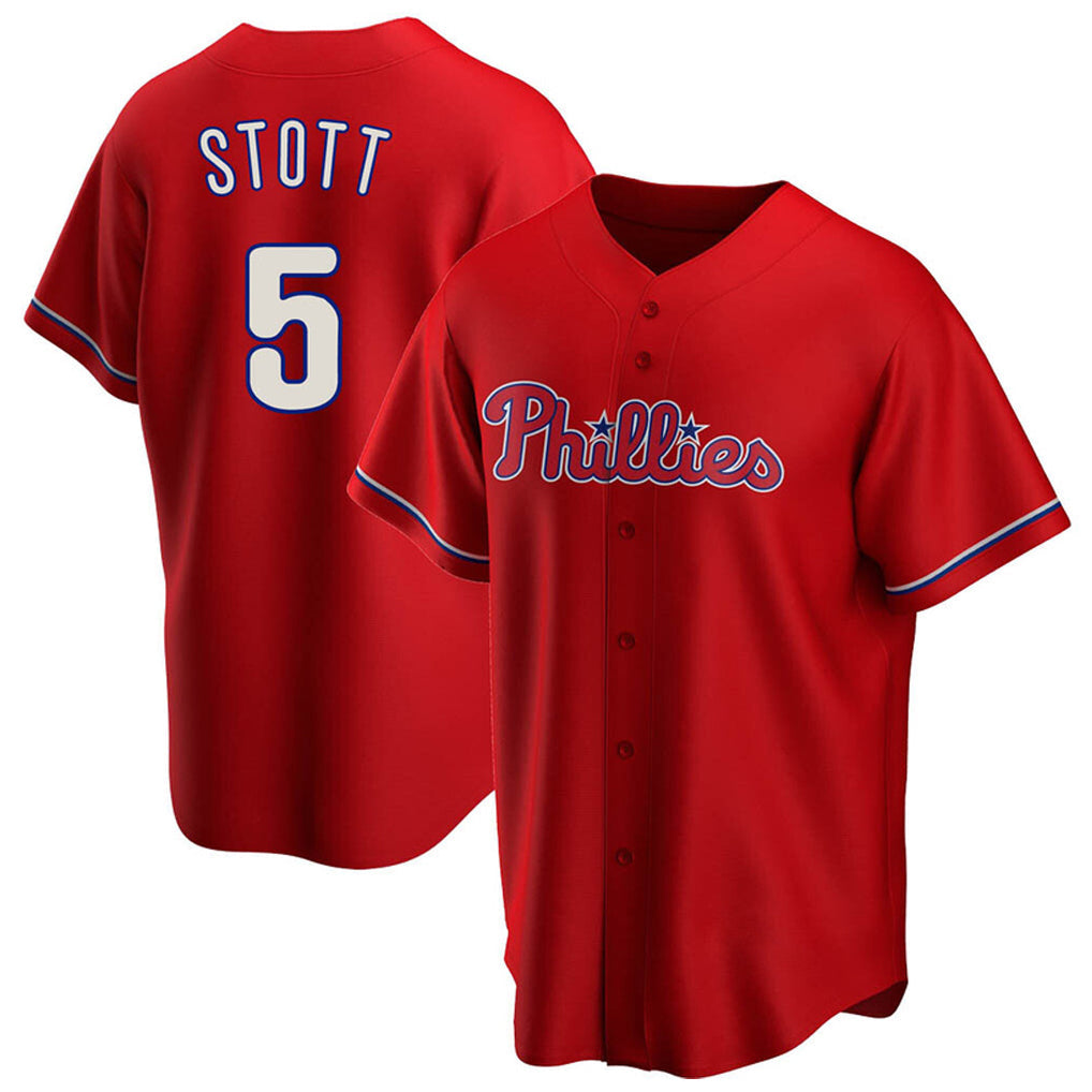 Trusc P.Phillies #5 Bryson Stott Player Red Home Game Stitched Jerseys