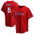 Trusc P.Phillies #5 Bryson Stott Player Red Home Game Stitched Jerseys