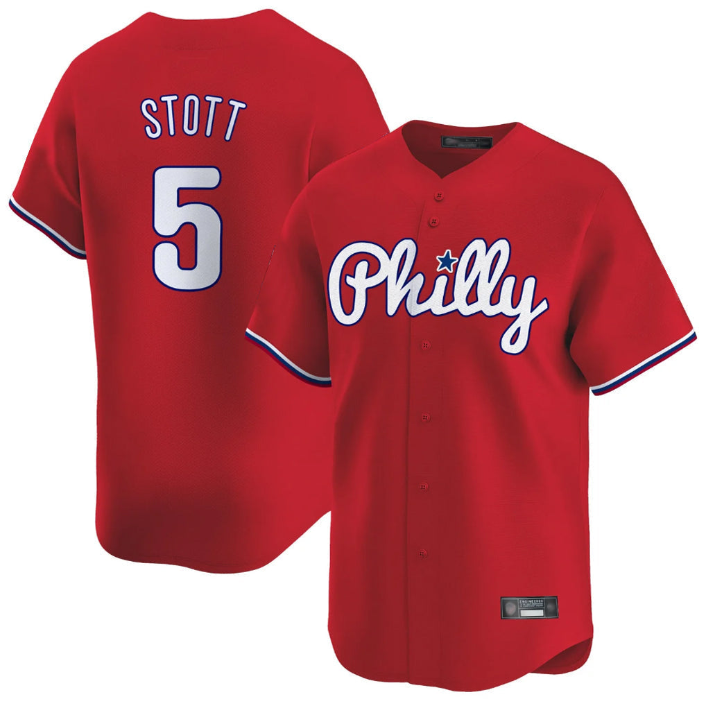 Trusc P.Phillies #5 Bryson Stott Player Red Home Limited Stitched Jerseys