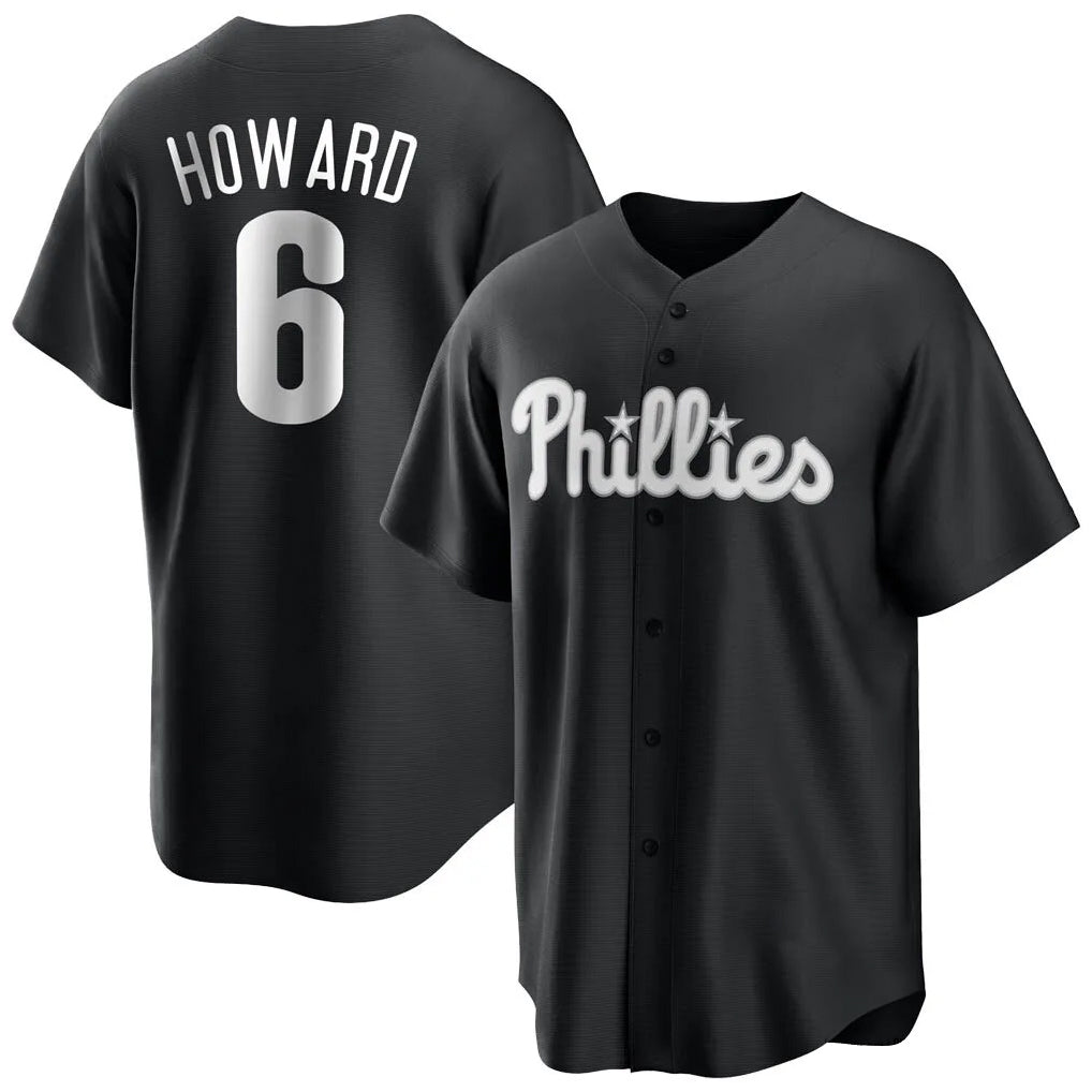 Trusc P.Phillies #6 Ryan Howard Player Black Alt Fashion Home Game Stitched Jerseys