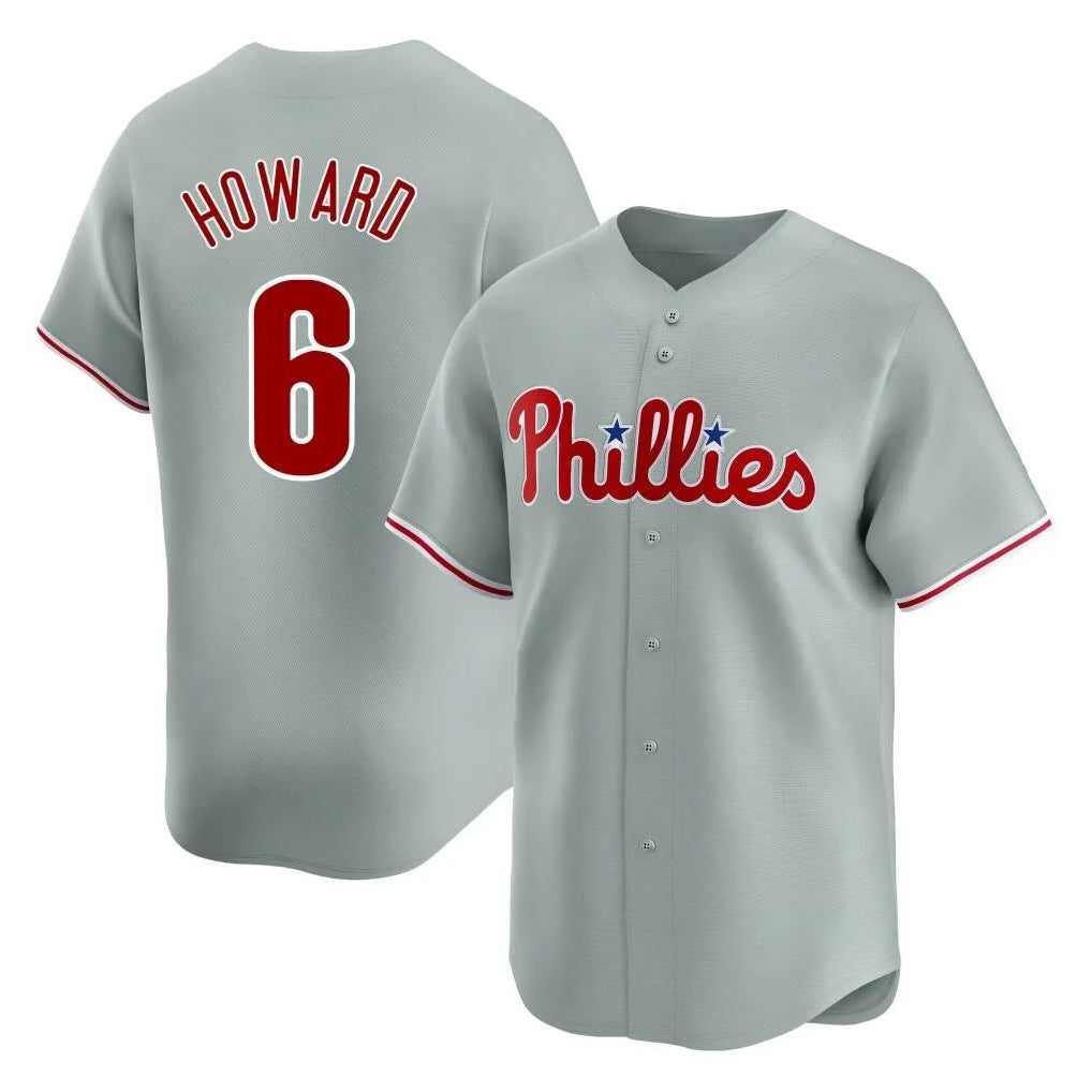 Trusc P.Phillies #6 Ryan Howard Player Gray Home Limited Stitched Jerseys