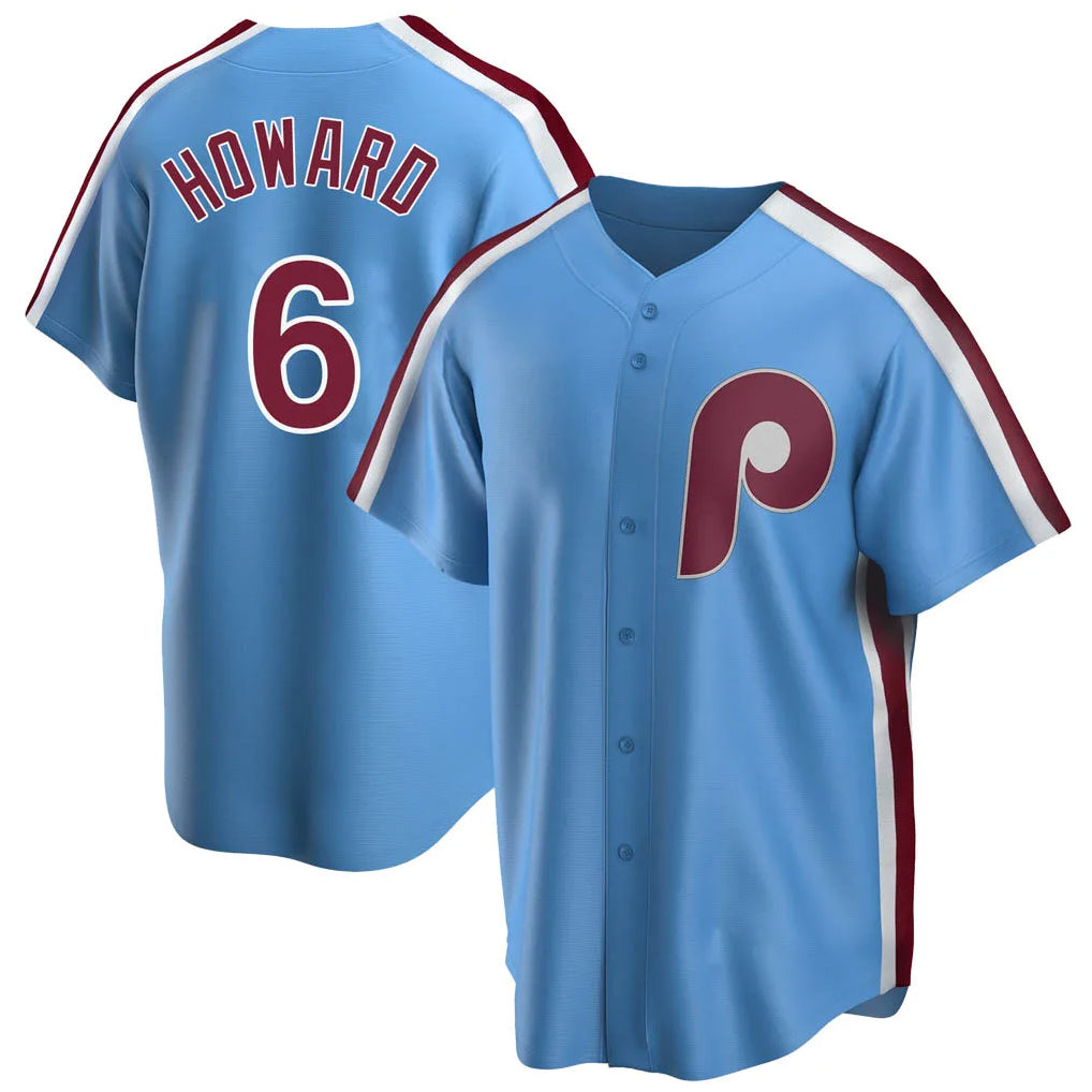Trusc P.Phillies #6 Ryan Howard Player Light Blue Home Game Stitched Jerseys