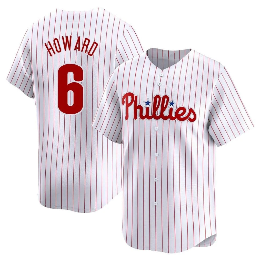 Trusc P.Phillies #6 Ryan Howard Player White Home Limited Stitched Jerseys
