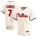 Trusc P.Phillies #7 Trea Turner Player Cream Home Limited Stitched Jerseys