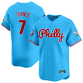 Trusc P.Phillies #7 Trea Turner Player Light Blue Phillies & Eagles Vapor Premier Limited Stitched Jerseys
