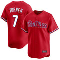 Trusc P.Phillies #7 Trea Turner Player Red Home Limited Stitched Jerseys