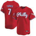 Trusc P.Phillies #7 Trea Turner Player Red Phillies & Eagles Vapor Premier Limited Stitched Jerseys