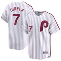 Trusc P.Phillies #7 Trea Turner Player White Cooperstown Collection Limited Home Stitched Jerseys