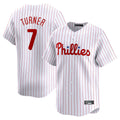 Trusc P.Phillies #7 Trea Turner Player White Home Limited Stitched Jerseys