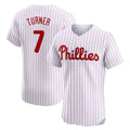 Trusc P.Phillies #7 Trea Turner Player White Pinstripe Phillies & Eagles Vapor Premier Limited Elite Stitched Jerseys