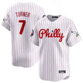 Trusc P.Phillies #7 Trea Turner Player White Pinstripe Phillies & Eagles Vapor Premier Limited Stitched Jerseys
