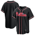 Trusc P.Phillies Blank Player Black Fashion Out Home Game Stitched Jerseys