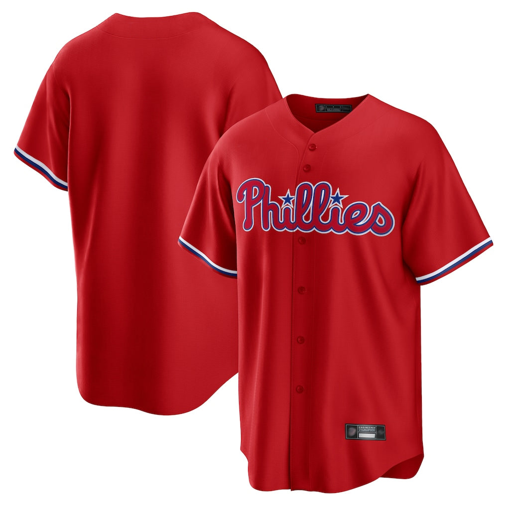 Trusc P.Phillies Blank Player Red Home Game Stitched Jerseys
