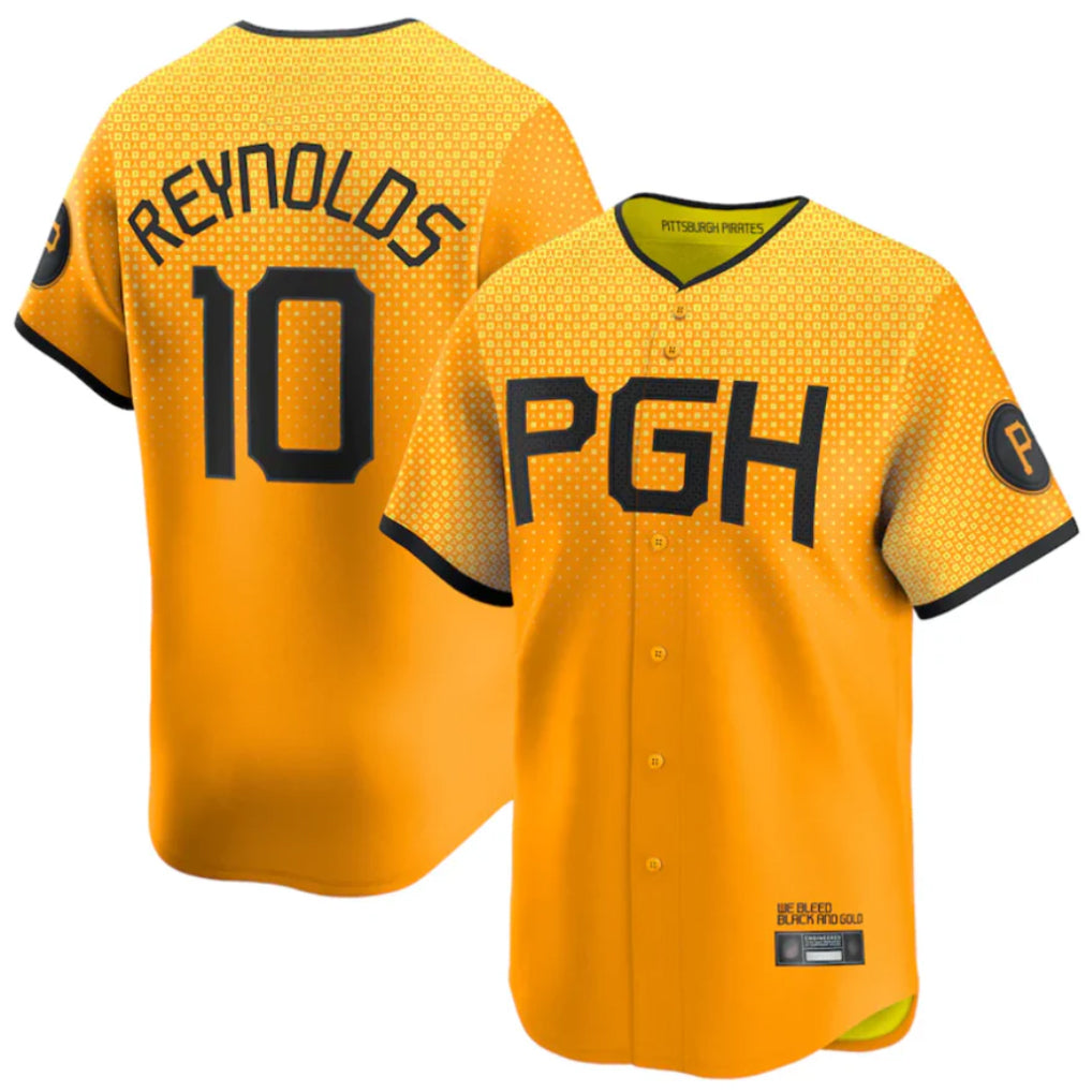 Trusc P.Pirates #10 Bryan Reynolds Player Gold City Connect Home Game Stitched Jerseys