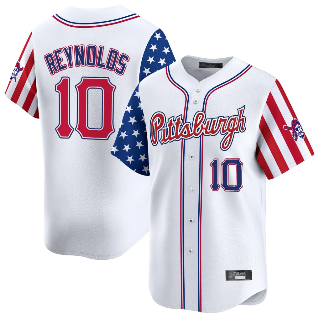 Trusc P.Pirates #10 Bryan Reynolds Player White 2025 Independence Day Vapor Premier Limited Stitched Jerseys
