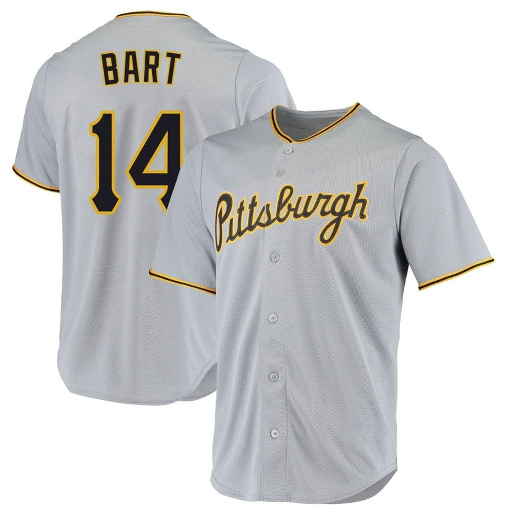 Trusc P.Pirates #14 Joey Bart Player Gray Road Home Game Stitched Jerseys