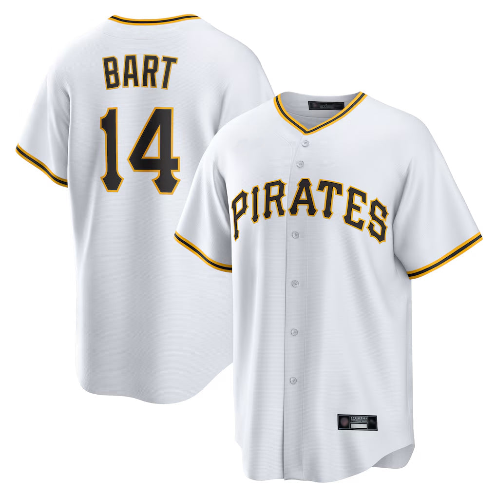 Trusc P.Pirates #14 Joey Bart Player White Home Game Stitched Jerseys