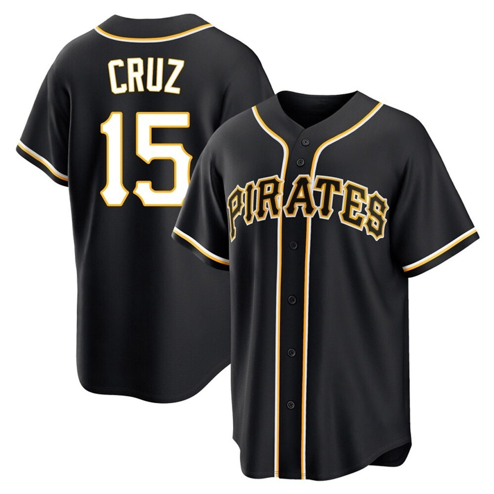 Trusc P.Pirates #15 Oneil Cruz Player Black Fashion Out Home Game Stitched Jerseys
