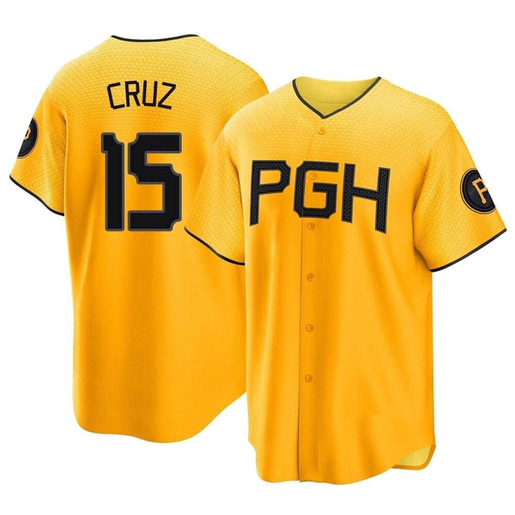Trusc P.Pirates #15 Oneil Cruz Player Gold City Connect Home Game Stitched Jerseys