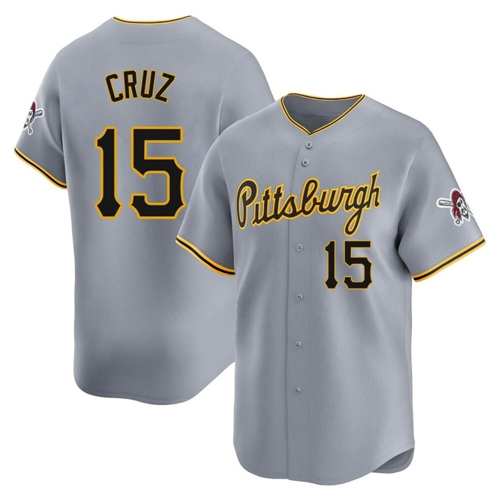 Trusc P.Pirates #15 Oneil Cruz Player Gray Road Home Limited Stitched Jerseys
