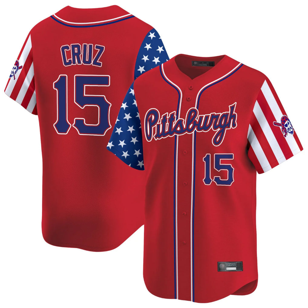 Trusc P.Pirates #15 Oneil Cruz Player Red 2025 Independence Day Vapor Premier Limited Stitched Jerseys
