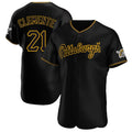 Trusc P.Pirates #21 Roberto Clemente Player Black Home Limited Elite Stitched Jerseys