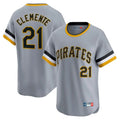 Trusc P.Pirates #21 Roberto Clemente Player Gray Throwback Cooperstown Collection Limited T-shirt Stitched Jerseys