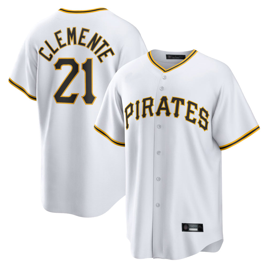 Trusc P.Pirates #21 Roberto Clemente Player White Home Game Stitched Jerseys