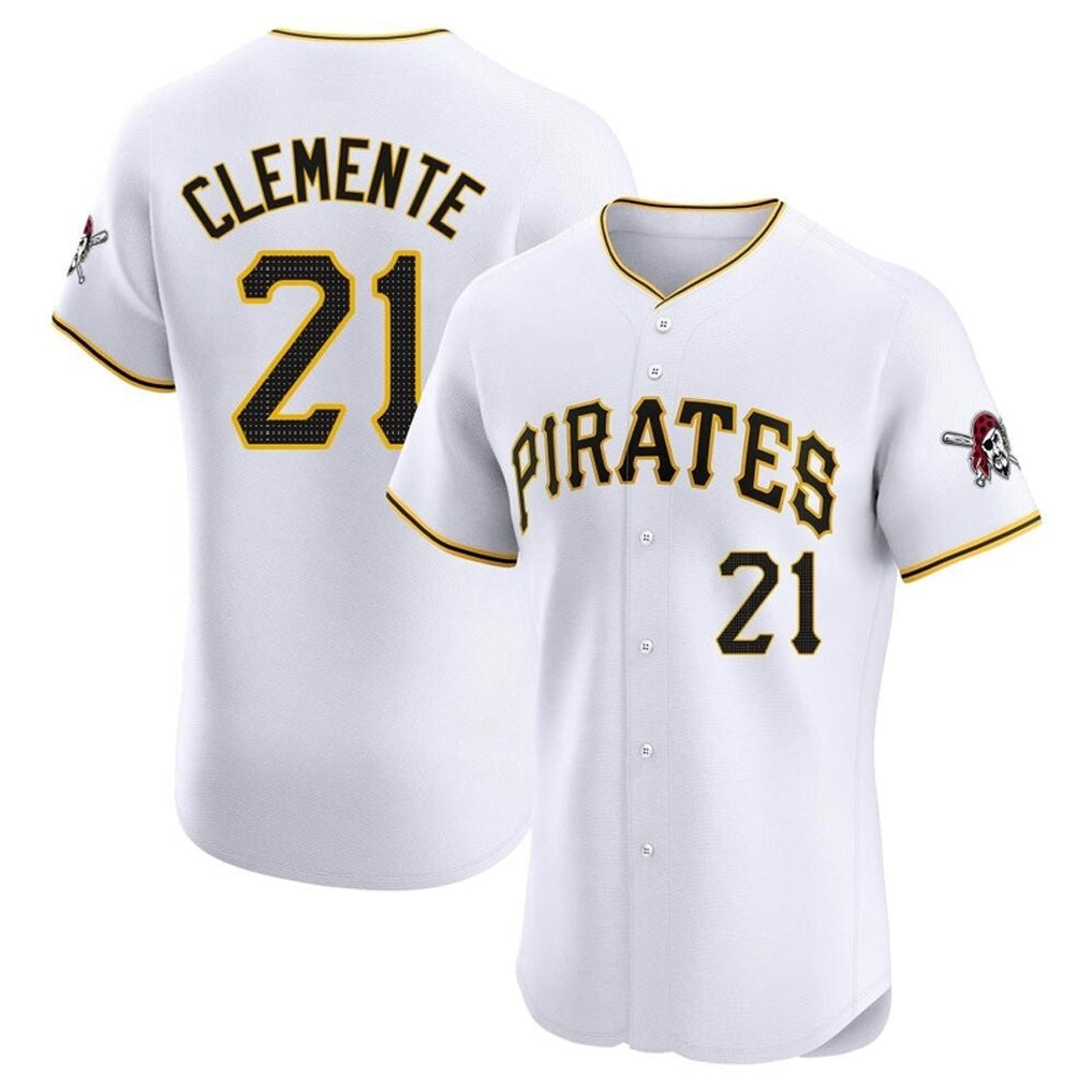 Trusc P.Pirates #21 Roberto Clemente Player White Home Limited Elite Stitched Jerseys