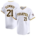 Trusc P.Pirates #21 Roberto Clemente Player White Home Limited Stitched Jerseys