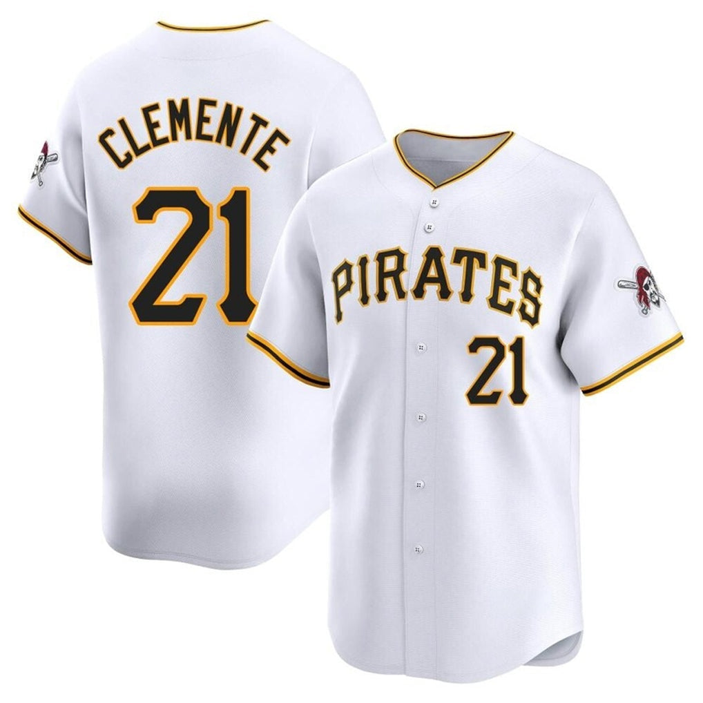 Trusc P.Pirates #21 Roberto Clemente Player White Home Limited Stitched Jerseys