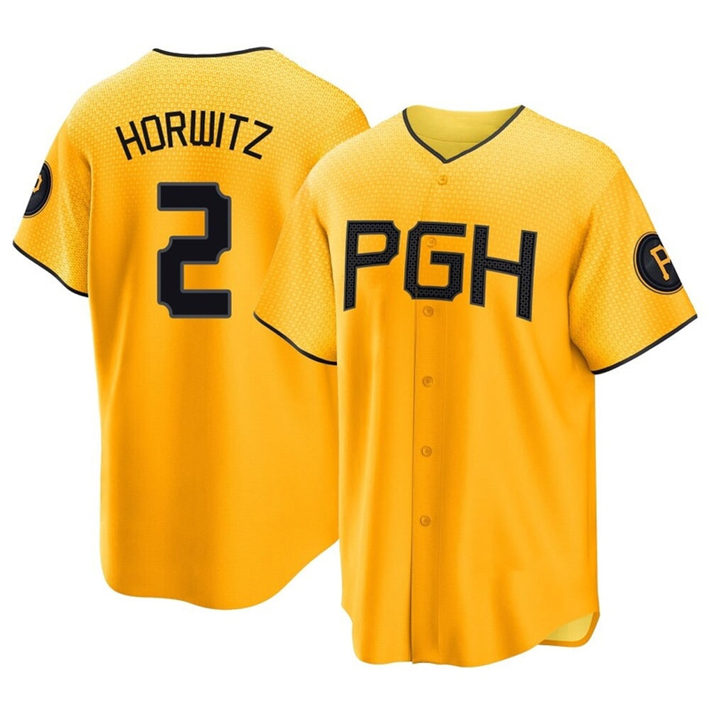Trusc P.Pirates #2 Spencer Horwitz Player Gold City Connect Home Game Stitched Jerseys